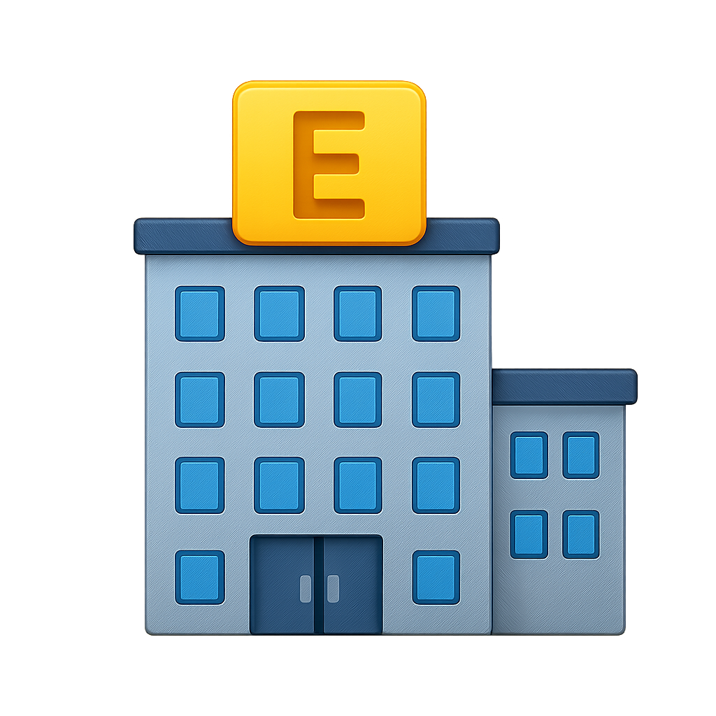 Un edificio como si fuera una empresa pero como emoji